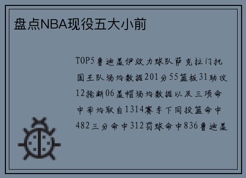 盘点NBA现役五大小前